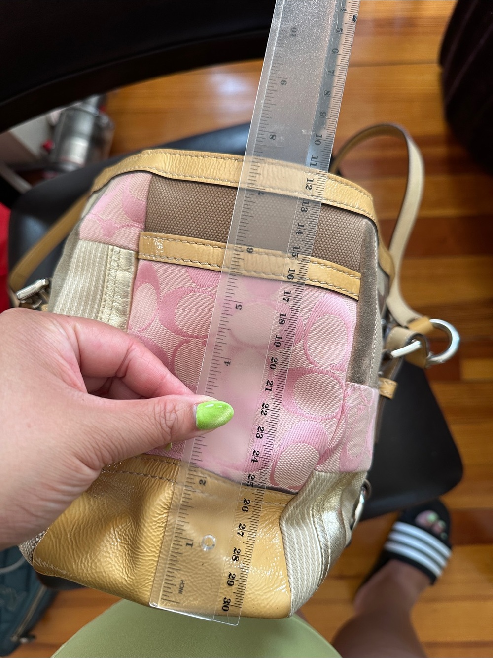 Coach Vintage Patchwork Shoulder Bag in Pink, Beige and Tan - Picture 11 of 11